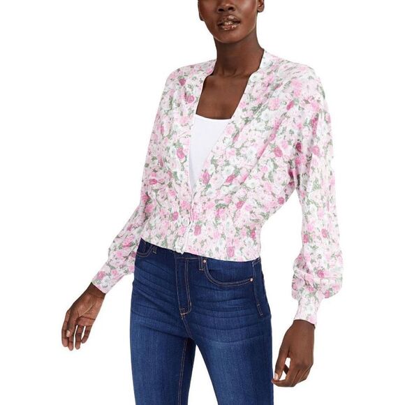 NWT! INC International Concepts Sybil Blooms Floral Cropped Cardigan Sweater M - Picture 9 of 10